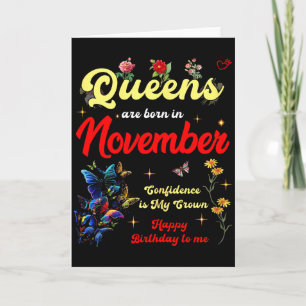 Tarjeta Las reinas nacen en noviembre Cumpleaños Confianza