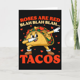 Tarjeta Las rosas son rojas blah tacos divertido día de Sa