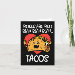 Tarjeta Las Rosas Son Rojas Blah Tacos Divertidos Día de S
