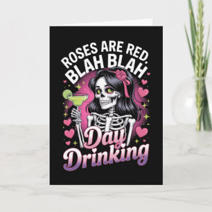 Tarjeta Las Rosas Son Rojas Día de Bebida Anti San Valentí