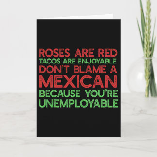 Tarjeta Las Rosas Son Tacos Rojos Agradables No Culpes A U