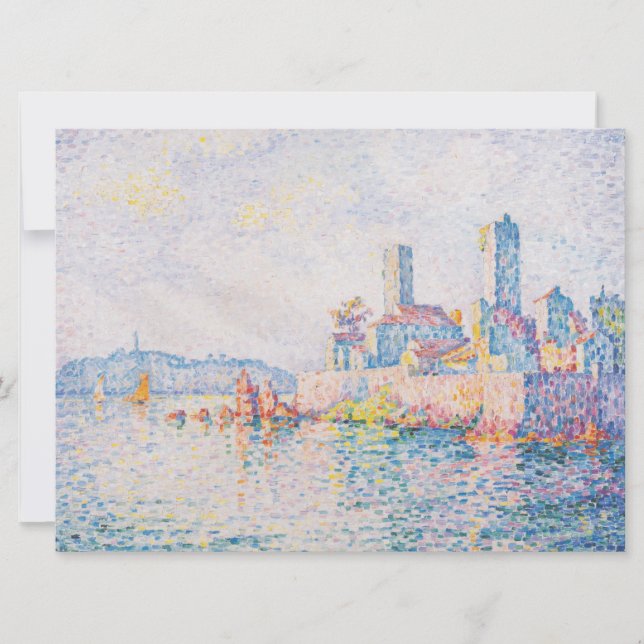 Tarjeta Las Torres de Antibes (de Paul Signac) (Anverso)