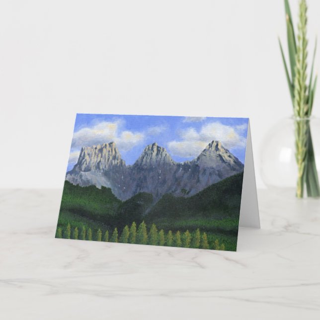 Tarjeta Las tres hermanas de Canmore, Alberta, Canadá (Anverso)