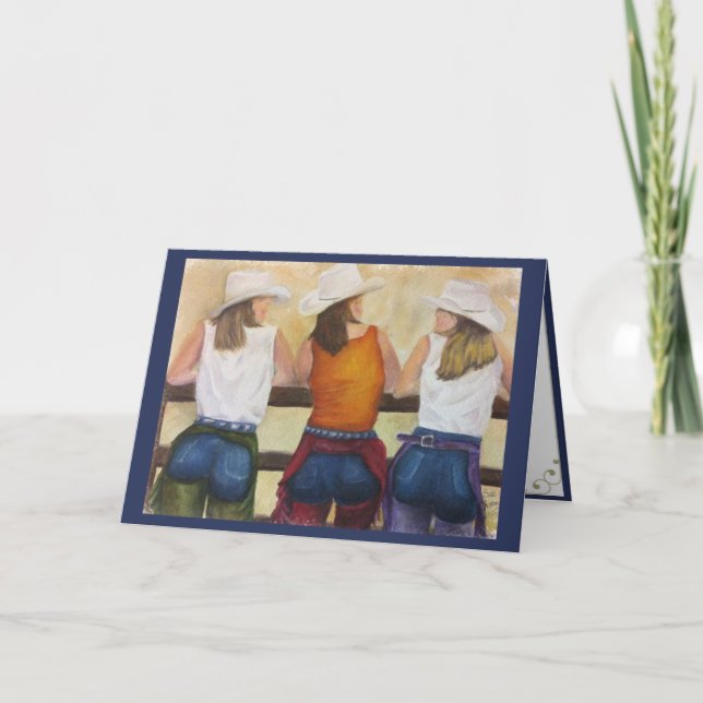 TARJETA LAS VAQUERAS QUIEREN DIVERTIRSE. (Anverso)