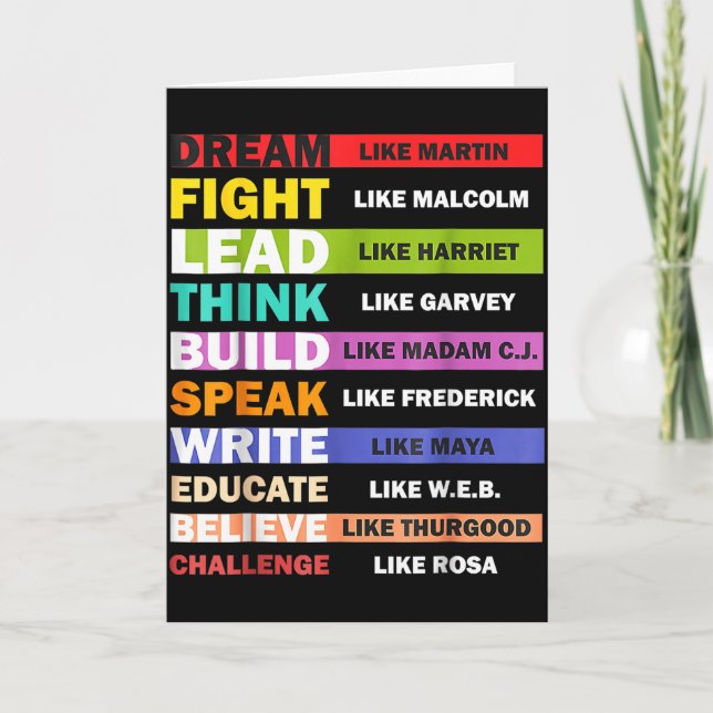 Tarjeta Las vidas negras son líderes negros mes de la hist (Anverso)