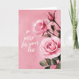 Tarjeta LÁSTIMA DE Rosas Rosadas POR CONdolencias PERSONAL
