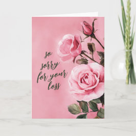 Tarjeta LÁSTIMA DE Rosas Rosadas POR CONdolencias PERSONAL