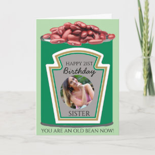 Tarjeta Lata de Frijoles Foto Personalizada Cumpleaños Div