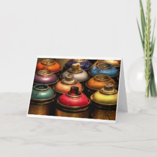 Tarjeta Latas de la pintura de aerosol