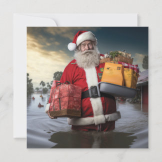 Tarjeta lateral única Aussie Santa Flood