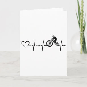 Tarjeta Latido de corazón de ciclista en bicicleta de mont