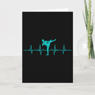 Tarjeta Latido de corazón de kickboxing divertido Ekg rega