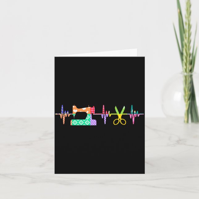 Tarjeta Latido del corazón de la costurera para amante del (Anverso)