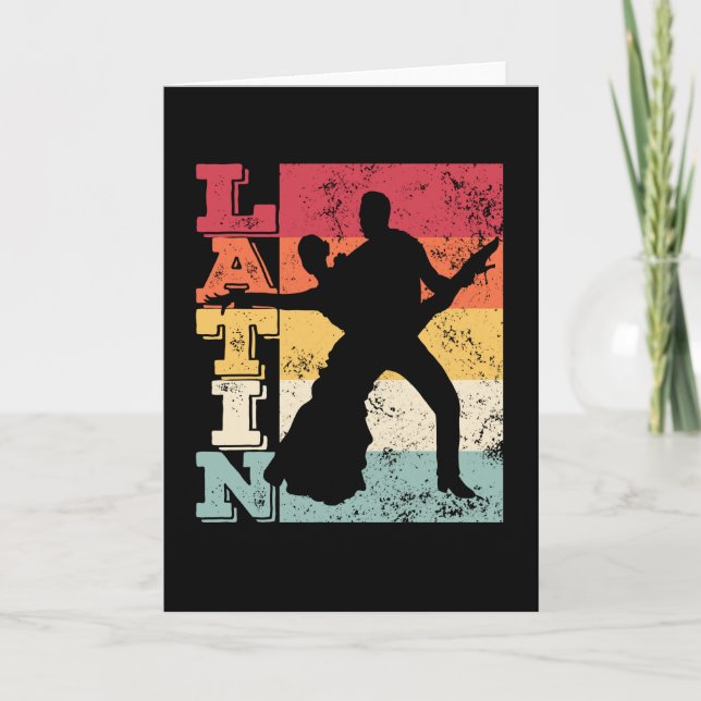 Tarjeta Latin American Dance Couple Vintage (Anverso)