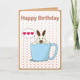 Tarjeta Latte bunny Happy Birday Card
