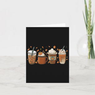 Tarjeta Latte de Especias de Calabaza Café de Otoño Especi