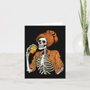 Tarjeta Latte de especias de calabaza para esqueleto de Ha