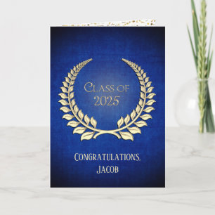 Tarjeta Laurel de Graduación de Oro 2024 Wreath