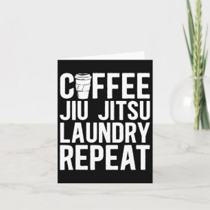 Tarjeta Lavado de café Jiu Jitsu repetición de artes marci