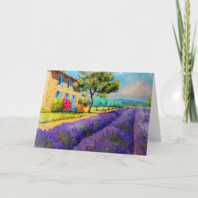 Tarjeta Lavanda en el sur de Francia (Anverso)