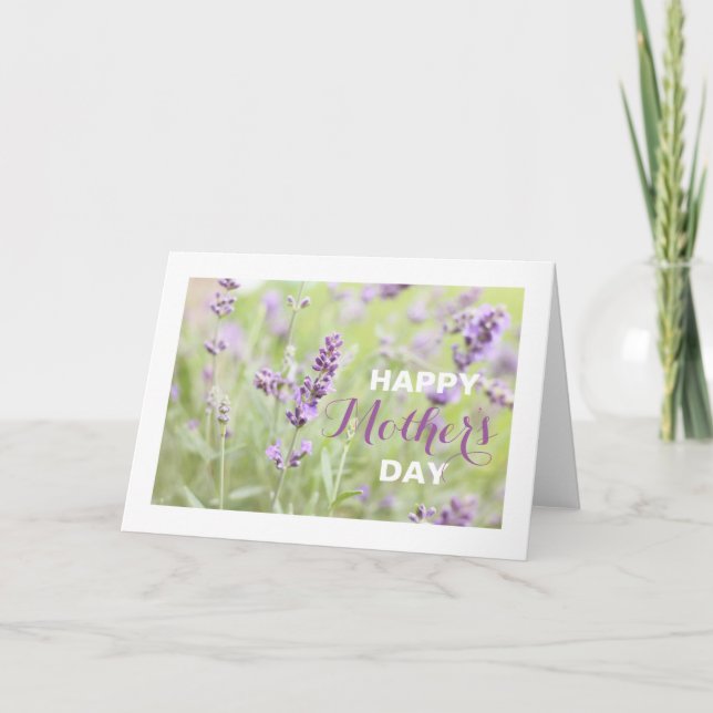 Tarjeta Lavanda Feliz Día de la Madre (Anverso)