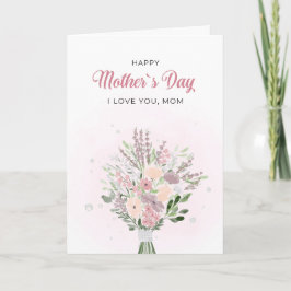 Tarjeta Lavanda Floral Acuarela Día de la Madre