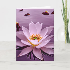Tarjeta Lavanda Glow Lotus Flower On Water