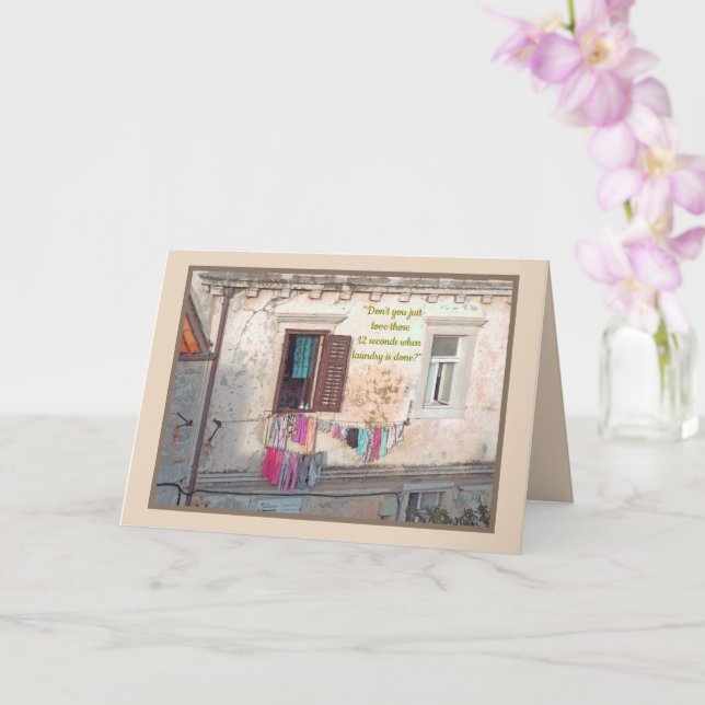 Tarjeta Lavandería Día/colorida lavandería fuera de la ven (Orquídea)