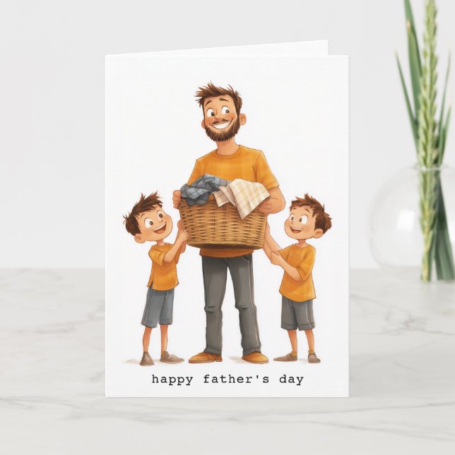 Tarjeta Lavandería para padres e hijos (Anverso)