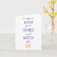 Tarjeta Lávate las manos y mira el papel higiénico (Yellow Flower)