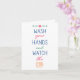 Tarjeta Lávate las manos y mira el papel higiénico (Orchid)