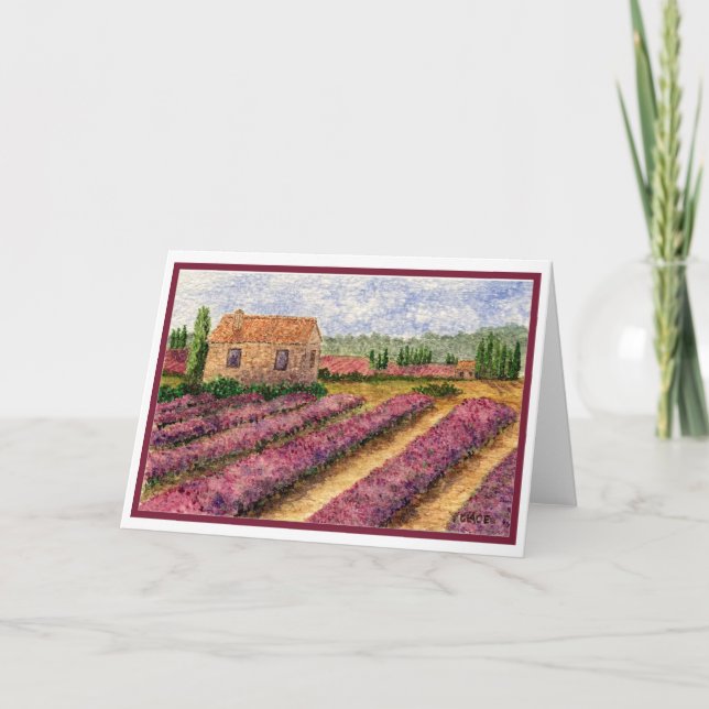 Tarjeta Lavendar Fieldsin Provence (Anverso)