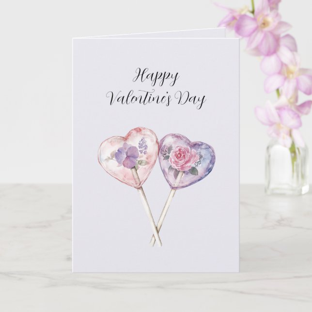 Tarjeta Lavender Blush Pink Floral Heart Valentine's Day (Orquídea)