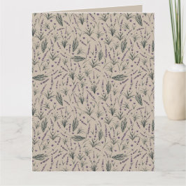 Tarjeta Lavender Botanical Pattern Greeting Card