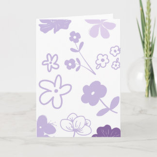 Tarjeta Lavender Florals on White Background 