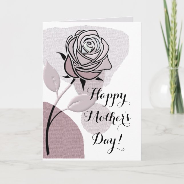 Tarjeta Lavender Mist Artistic Rose Happy Mother's Day  (Anverso)