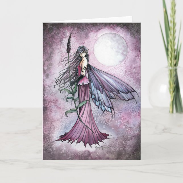 Tarjeta Lavender Moon Mystical Fantasy Fairy Art (Anverso)
