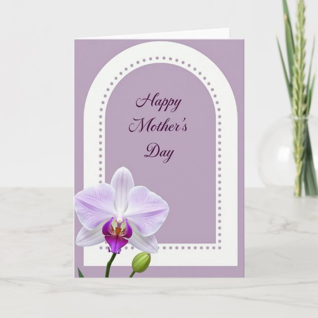 Tarjeta Lavender Orchid Mothers Day Card (Anverso)