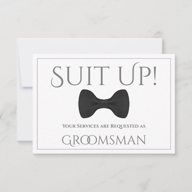 Tarjeta Lavender Purple & Grey Be My Groomsman Card (Anverso)