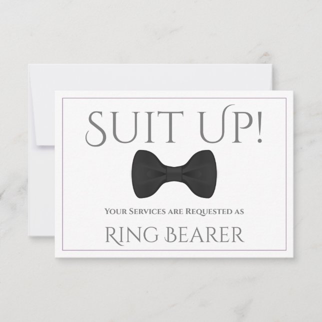 Tarjeta Lavender Purple & Grey Be My Ring Bearter Card (Anverso)