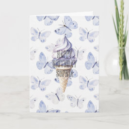 Tarjeta Lavender Purple Ice Cream Cones Cumpleaños