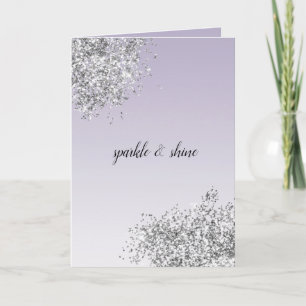 Tarjeta Lavender Purple Ombre Silver Purpurina Sparkle