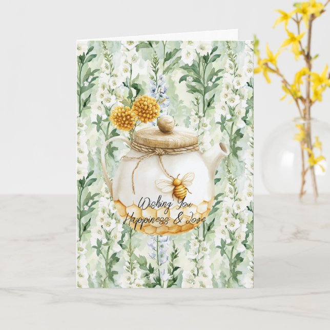 Tarjeta Lavender White Delphinium Flowers Bridal Shower (flor amarilla)