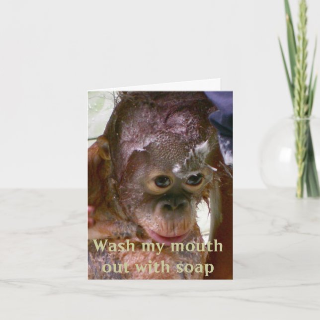 Tarjeta Lávese la boca con disculpas por jabón (Anverso)