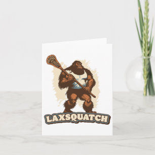 Tarjeta ¡Laxsquatch! Bigfoot Lacrosse Player Funny Sasquat