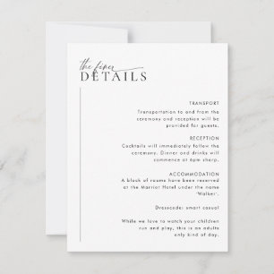 Tarjeta LAYLA de información mínima de Boda