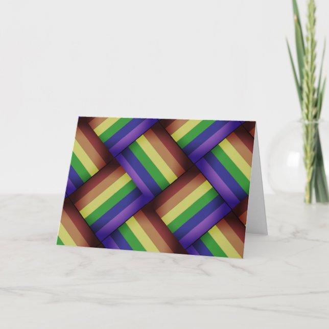 Tarjeta ¡Lazo arco iris del orgullo gay LGBT entretejido! (Anverso)