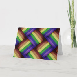 Tarjeta ¡Lazo arco iris del orgullo gay LGBT entretejido!