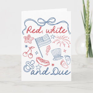 Tarjeta Lazo Coqueta Rojo Blanco Y Debida 4 De Julio Embar