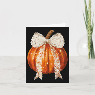 Tarjeta Lazo Coqueto Calabaza Temporada Otoño Todos Ustede